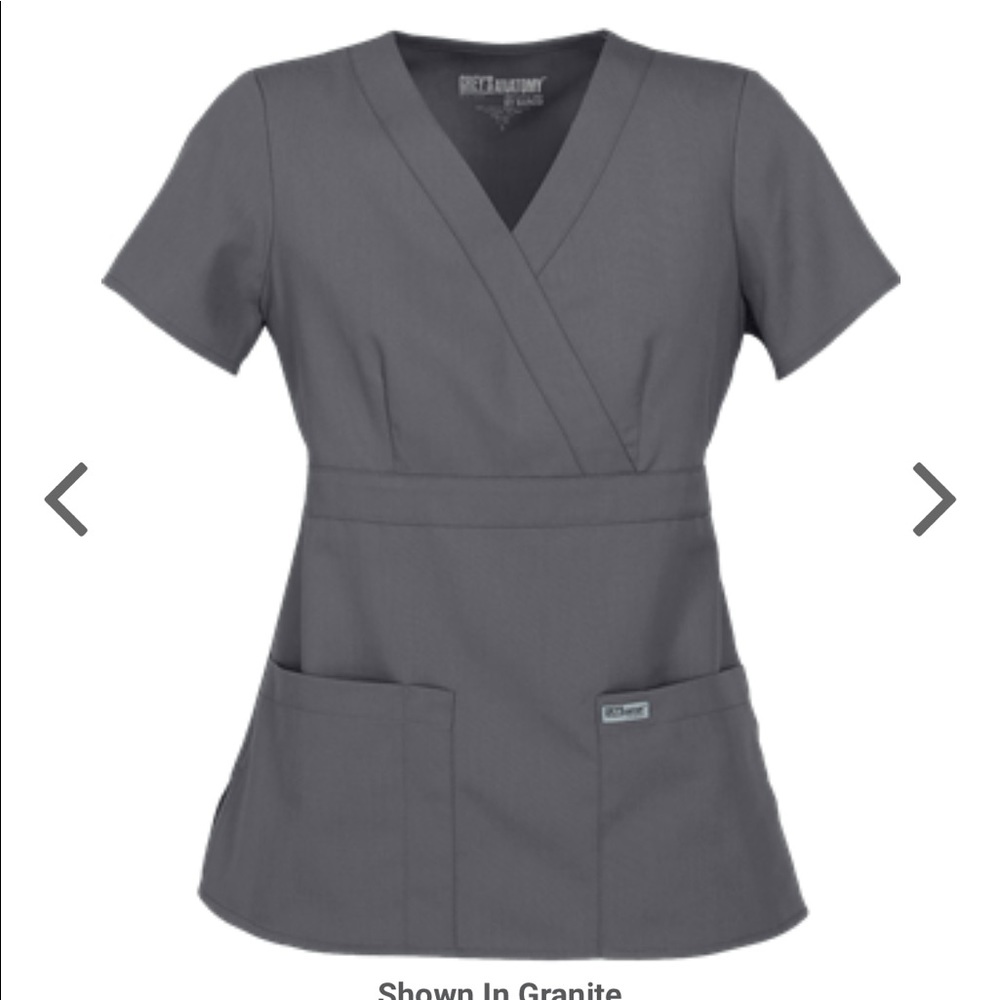 Greys anatomy scrub top charcoal grey